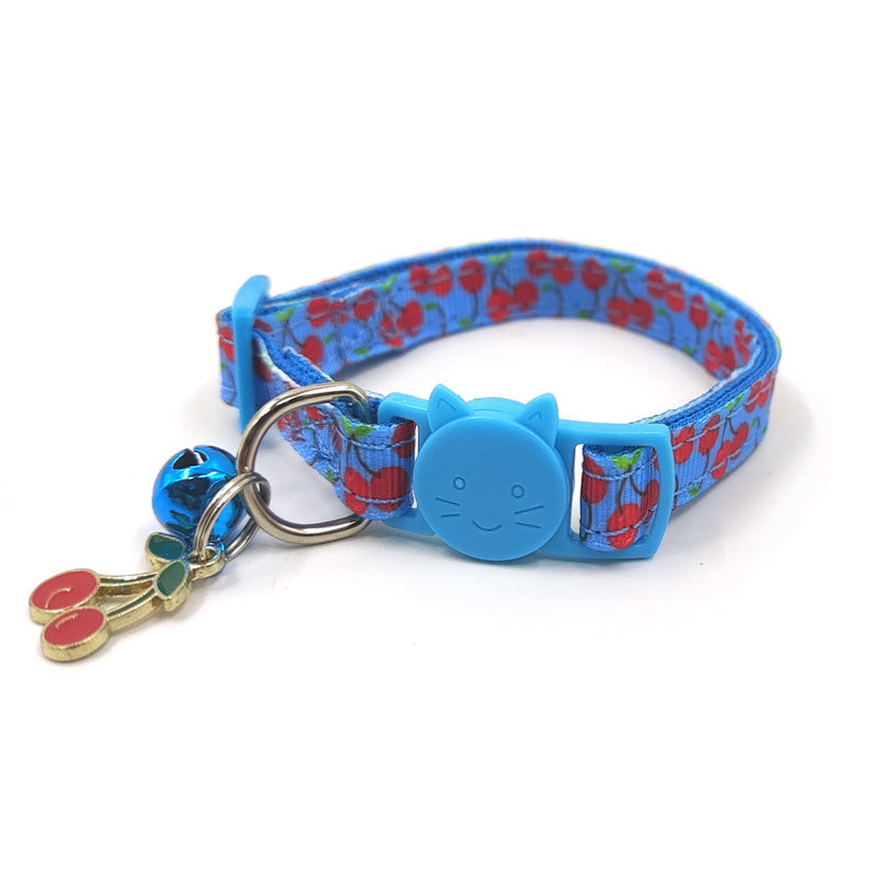 Stylish Pet Print Bell Cat Collar with Adjustable Strap