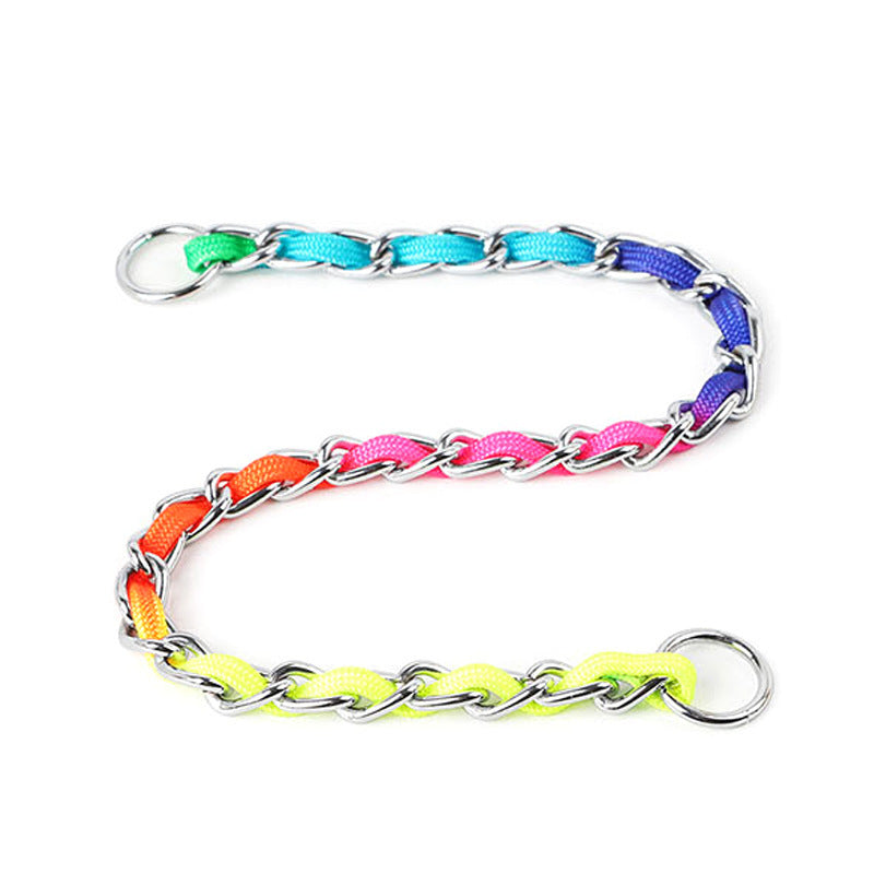 Ulysses Rainbow Chain Leash for Medium Small Dogs: Stylish Metal
