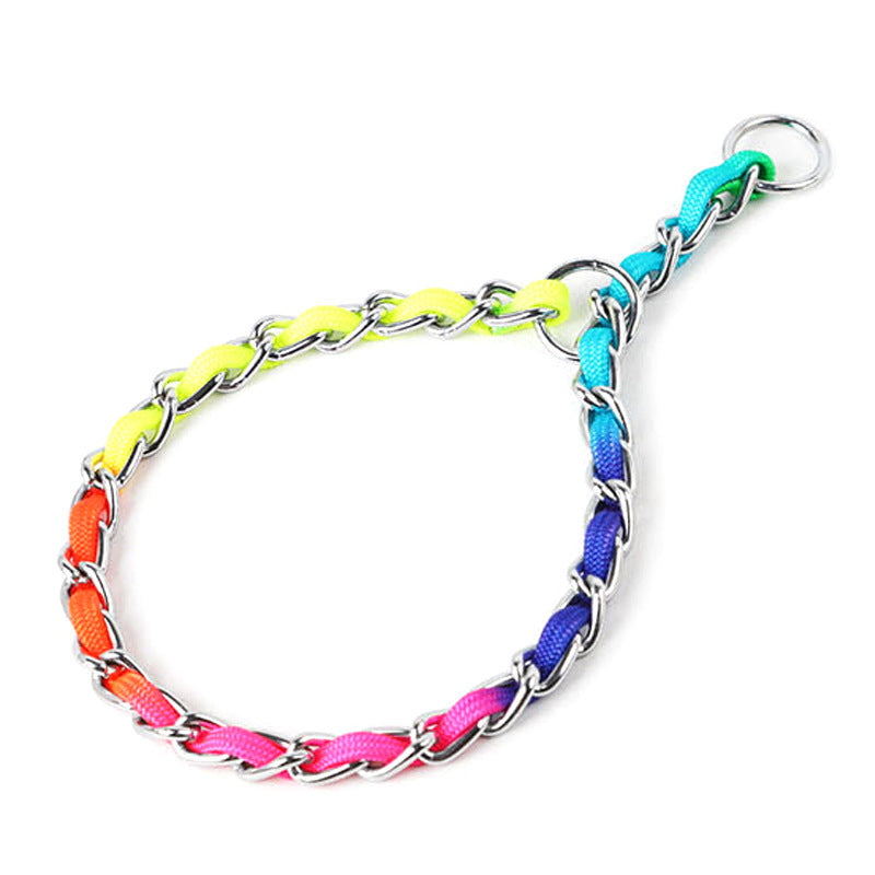 Ulysses Rainbow Chain Leash for Medium Small Dogs: Stylish Metal