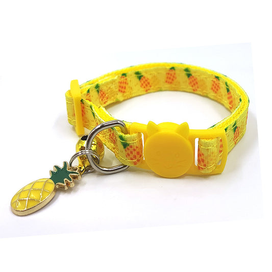 Stylish Pet Print Bell Cat Collar with Adjustable Strap