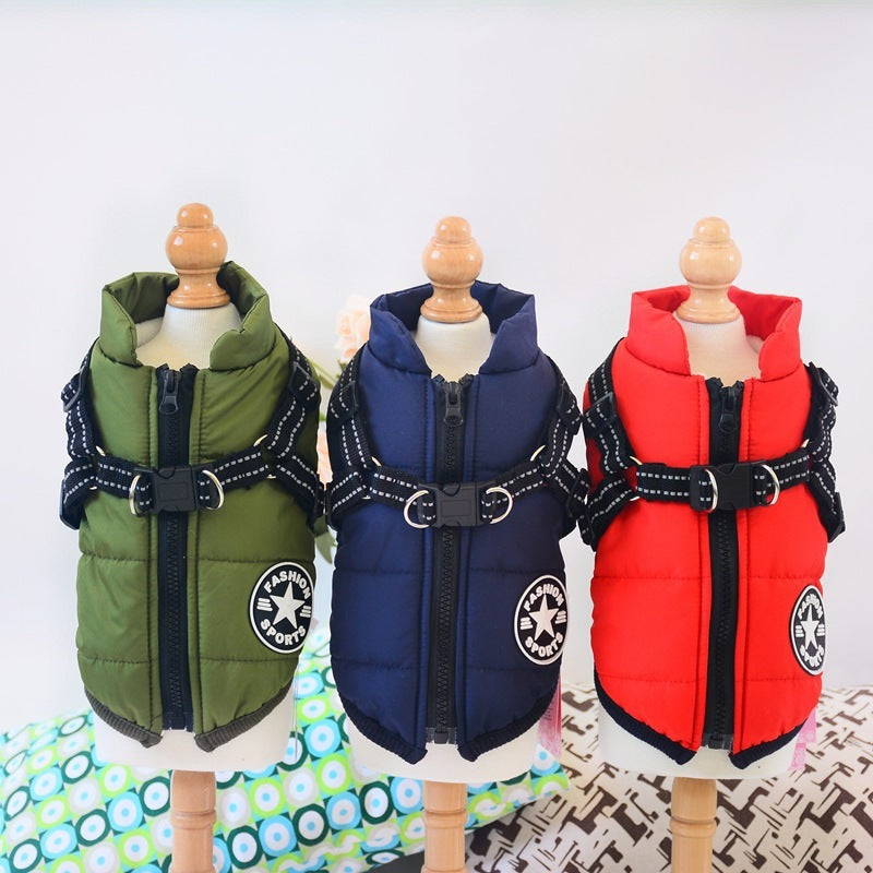 Winter Waterproof Dog Coat with Harness for Big and Small Dogs - My Store
