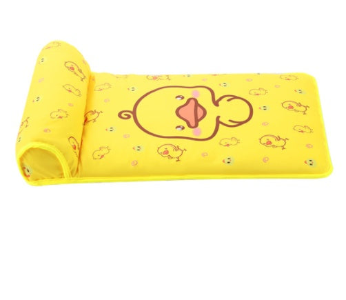 Print Cooling Dog Mat with Pillow Washable Breathable Bed for Pets